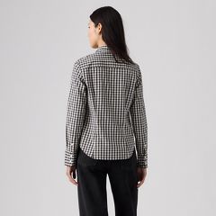 Slim Poplin Button Down Shirt — Jette Check Navy Blazer - Blue 4