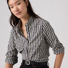 Slim Poplin Button Down Shirt — Jette Check Navy Blazer - Blue 2