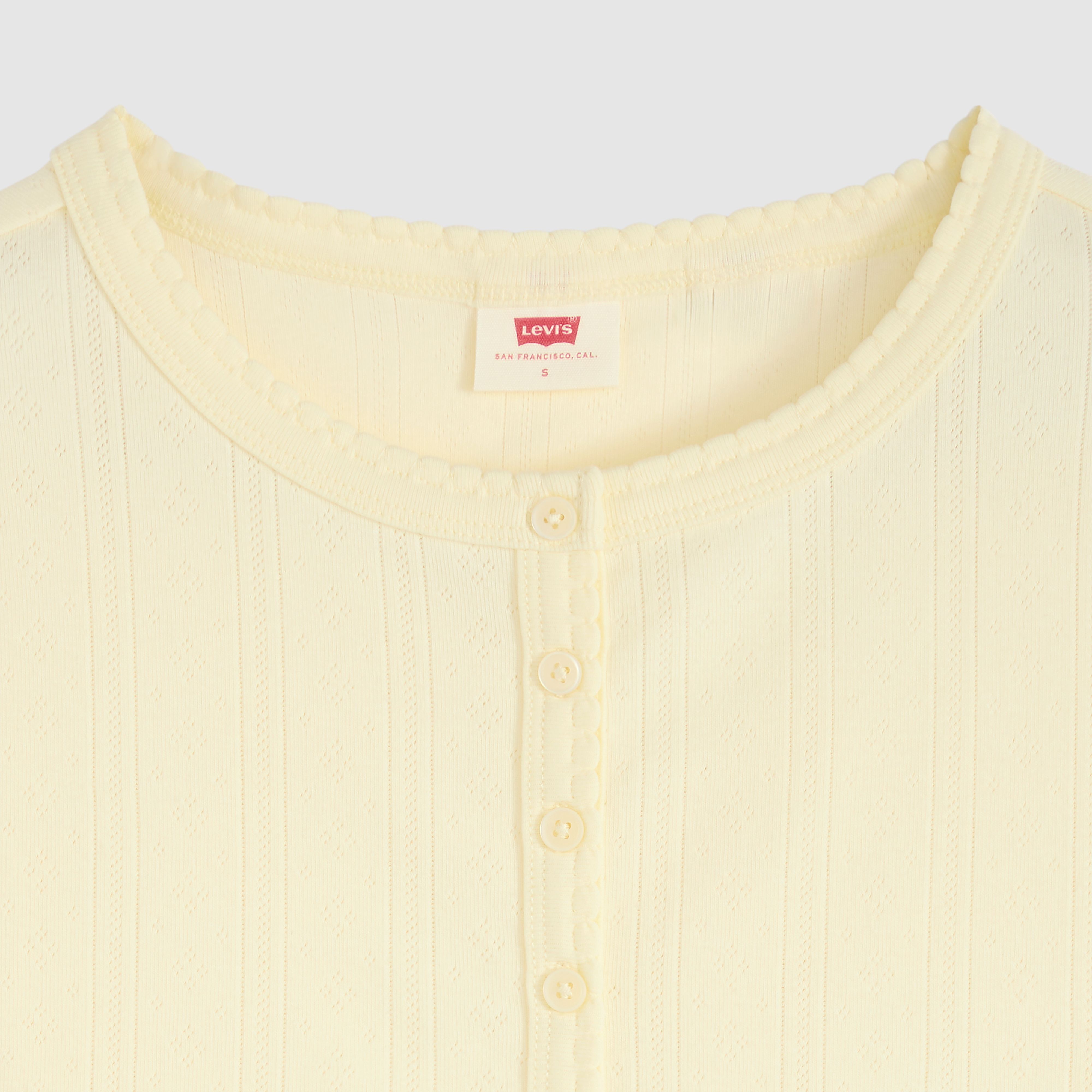 Dry Goods Pointelle Short-Sleeve Henley 6