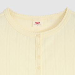 Dry Goods Pointelle Short-Sleeve Henley — Pear Sorbet - Yellow 6
