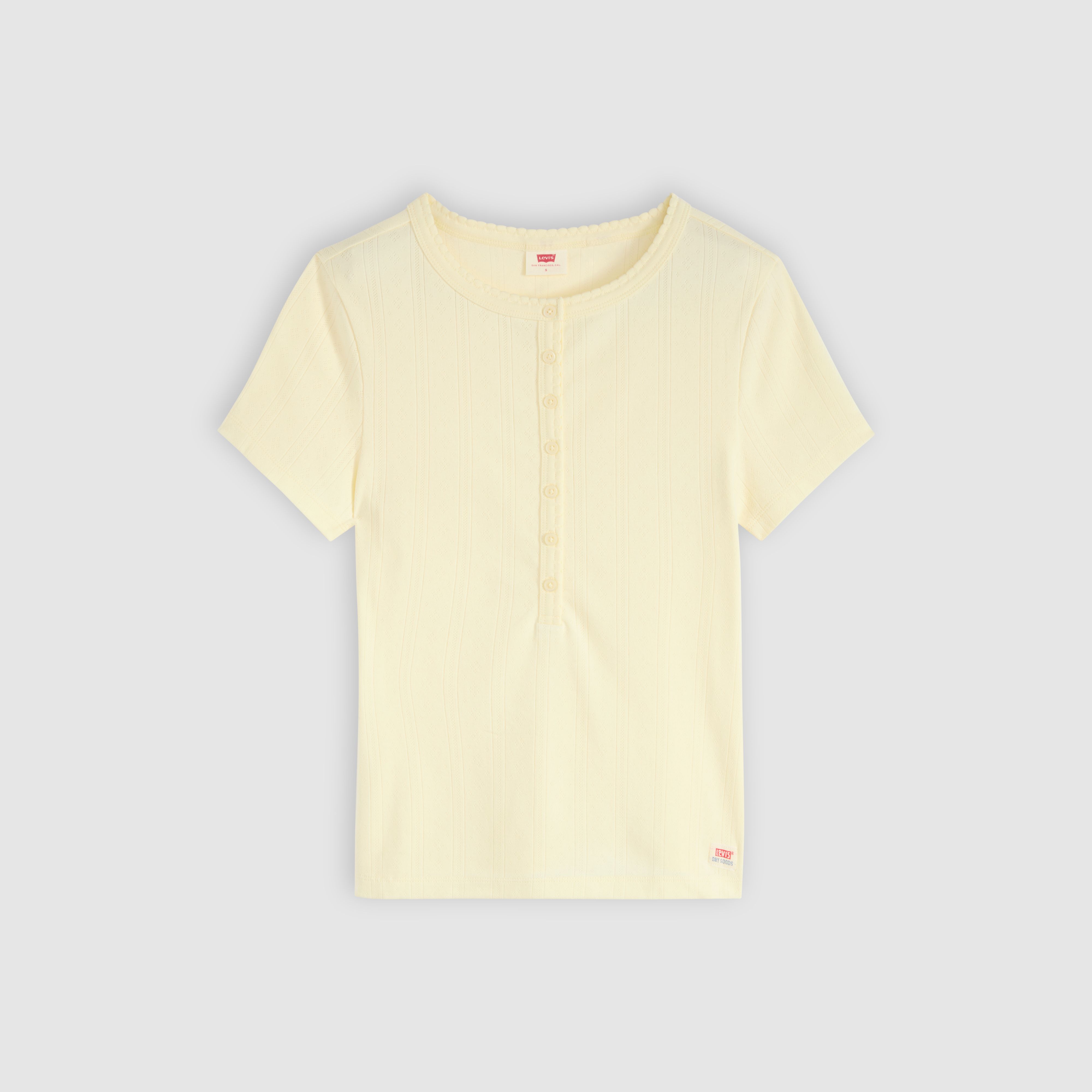 Dry Goods Pointelle Short-Sleeve Henley 5