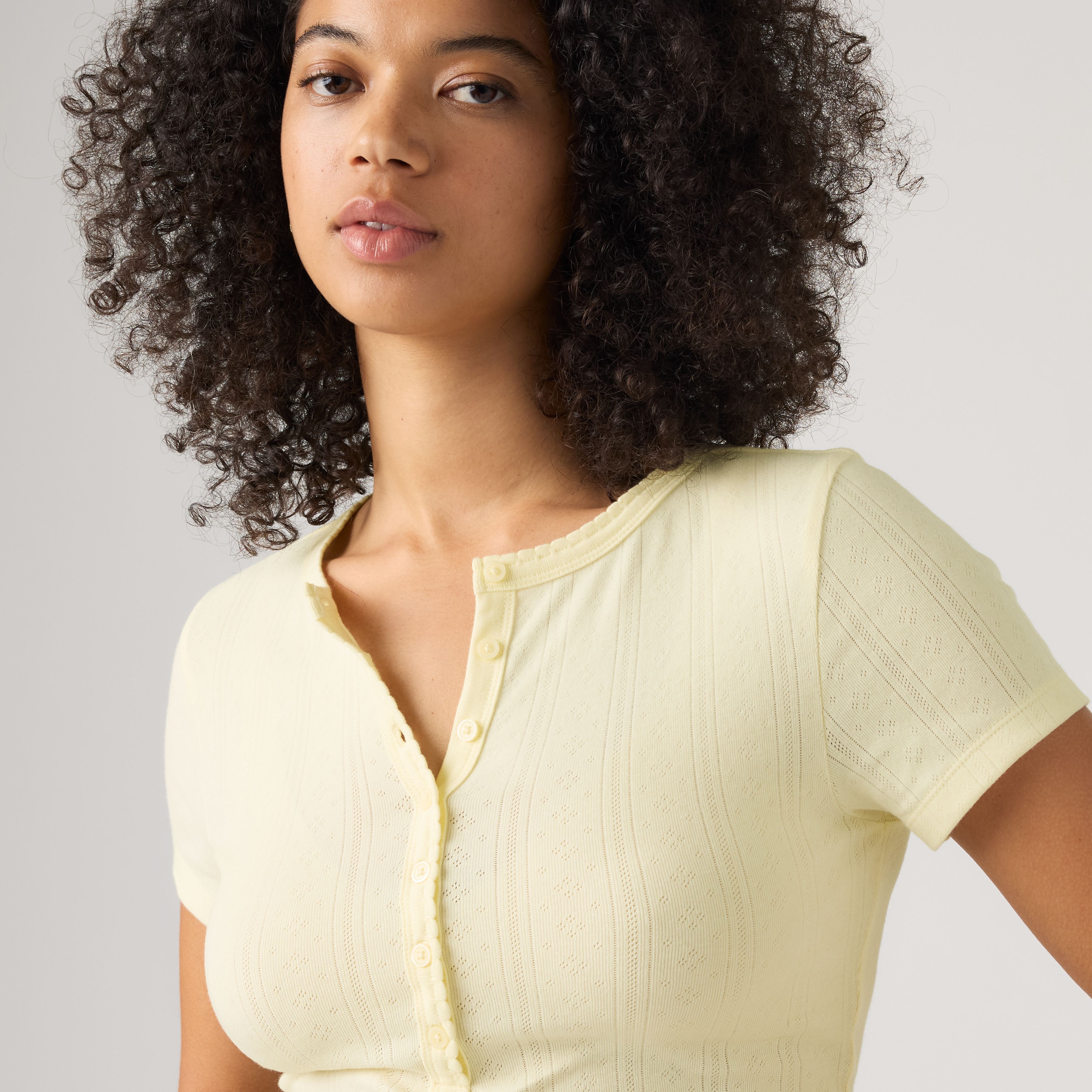 Dry Goods Pointelle Short-Sleeve Henley 2