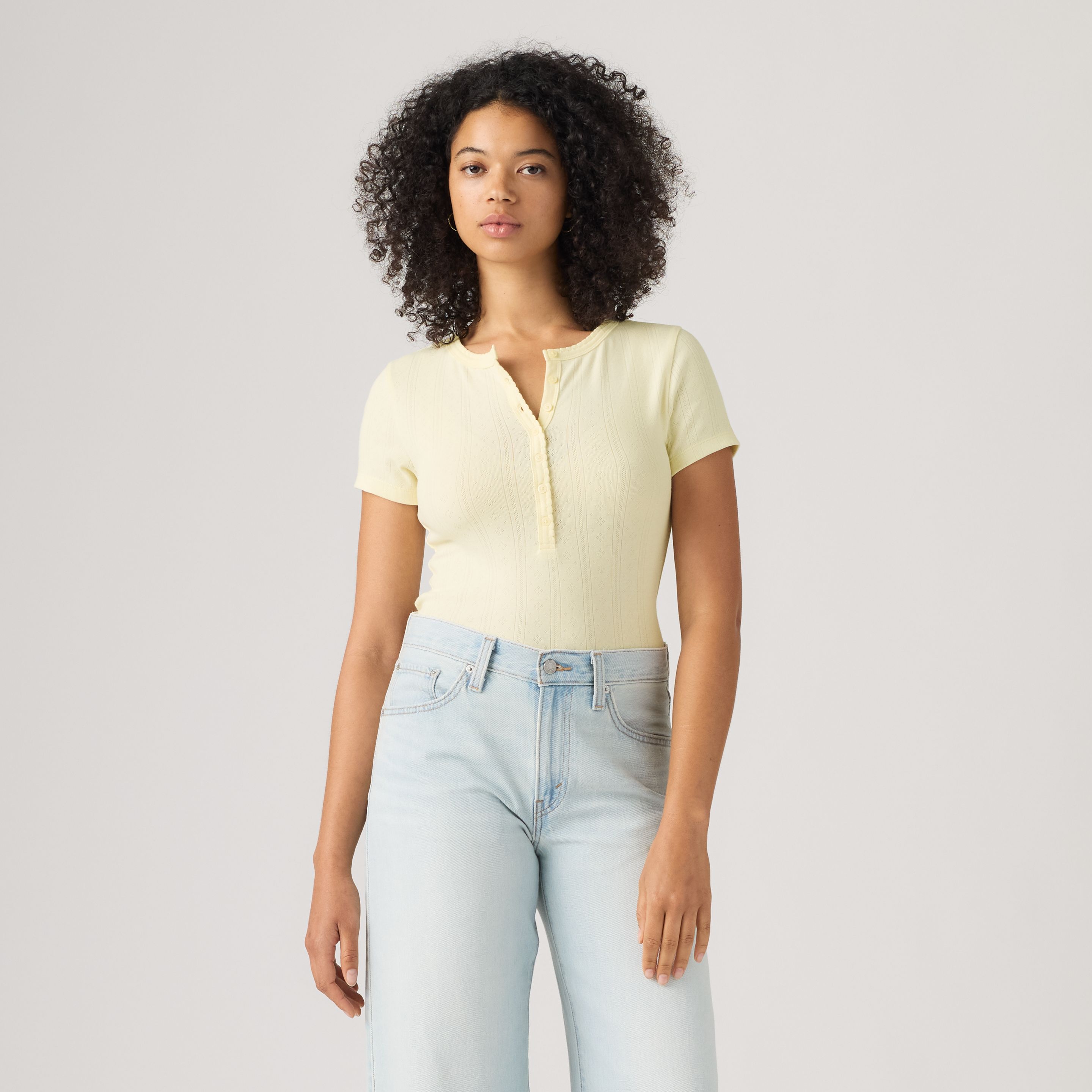 Dry Goods Pointelle Short-Sleeve Henley 3