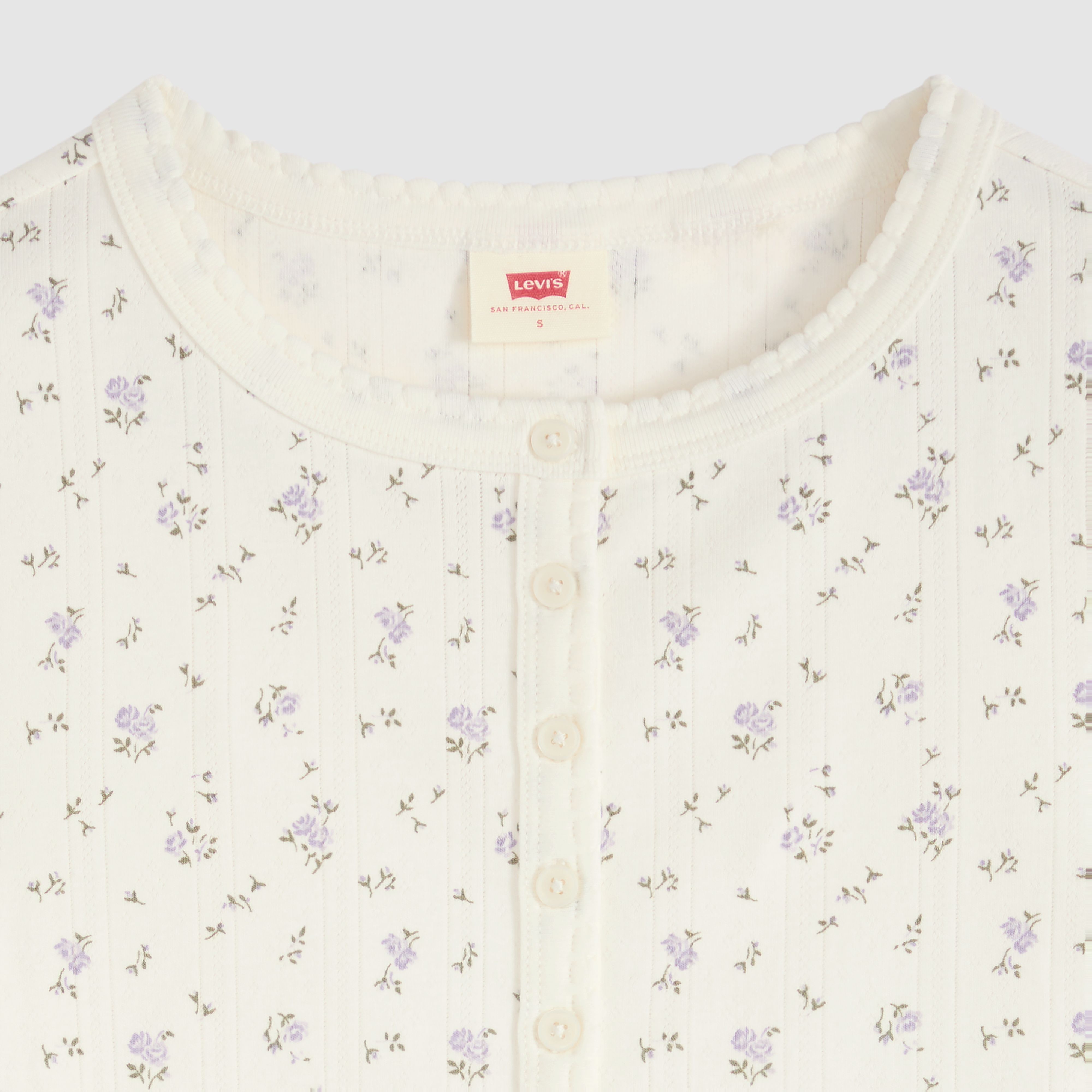 Dry Goods Pointelle Short-Sleeve Henley 6