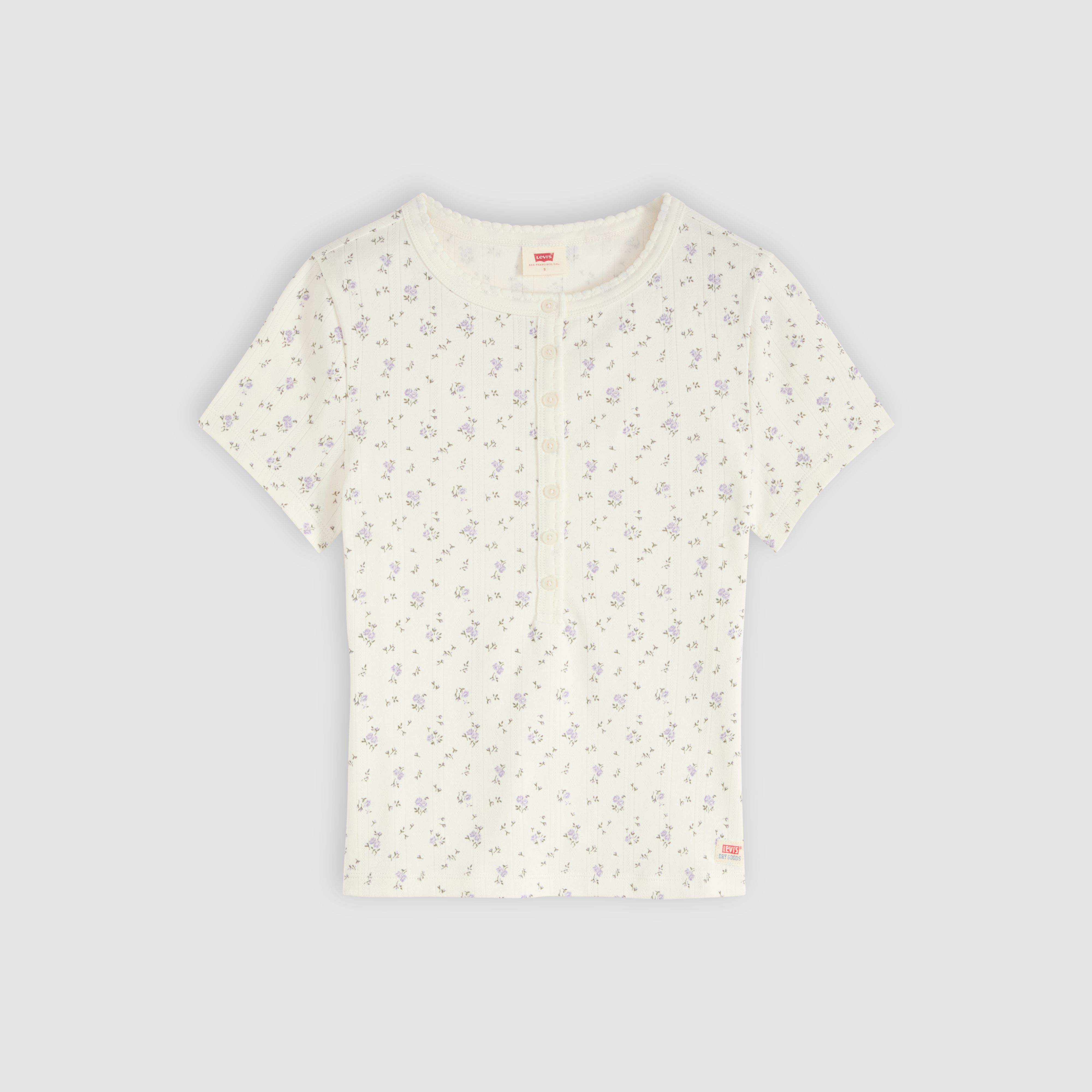 Dry Goods Pointelle Short-Sleeve Henley 5