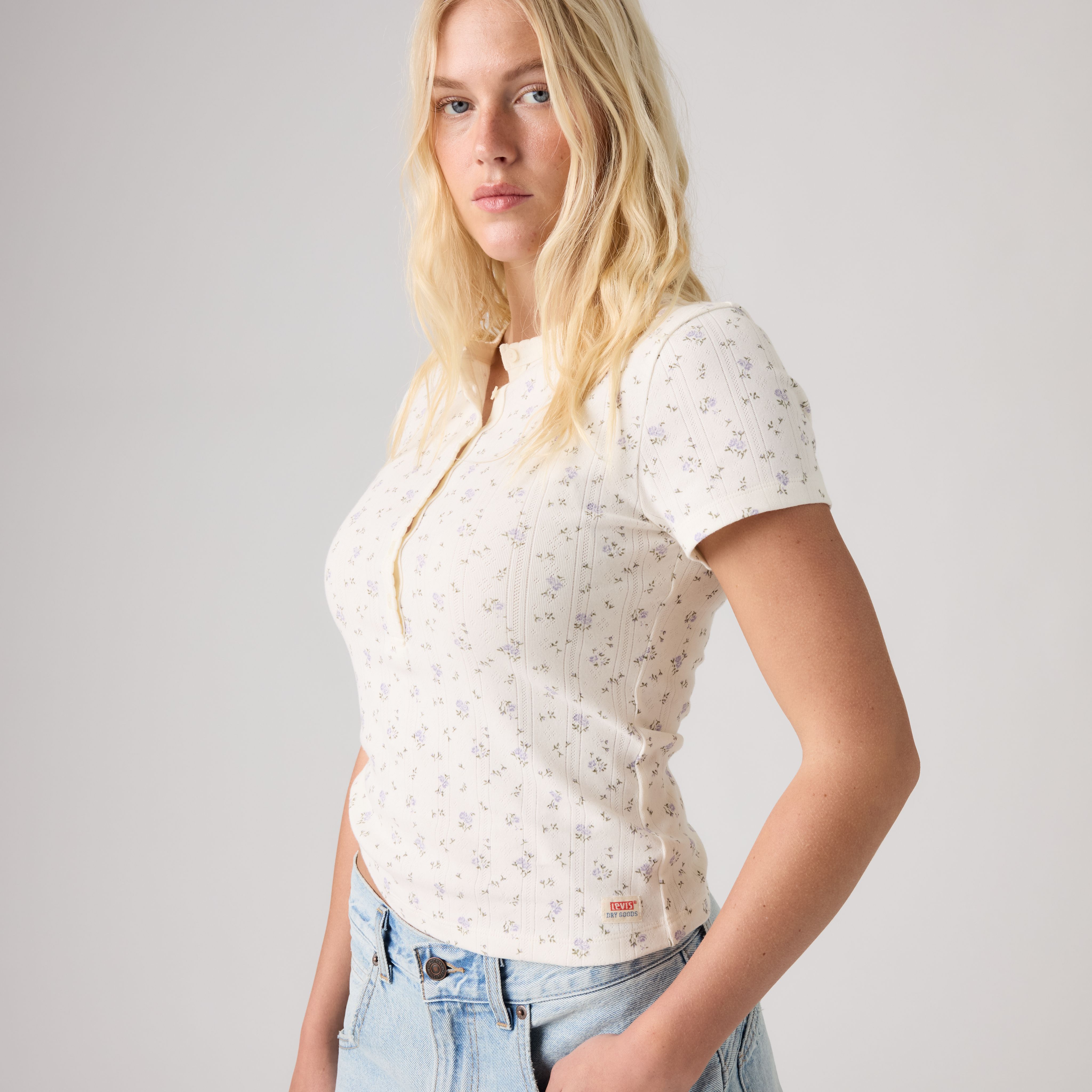 Dry Goods Pointelle Short-Sleeve Henley 2