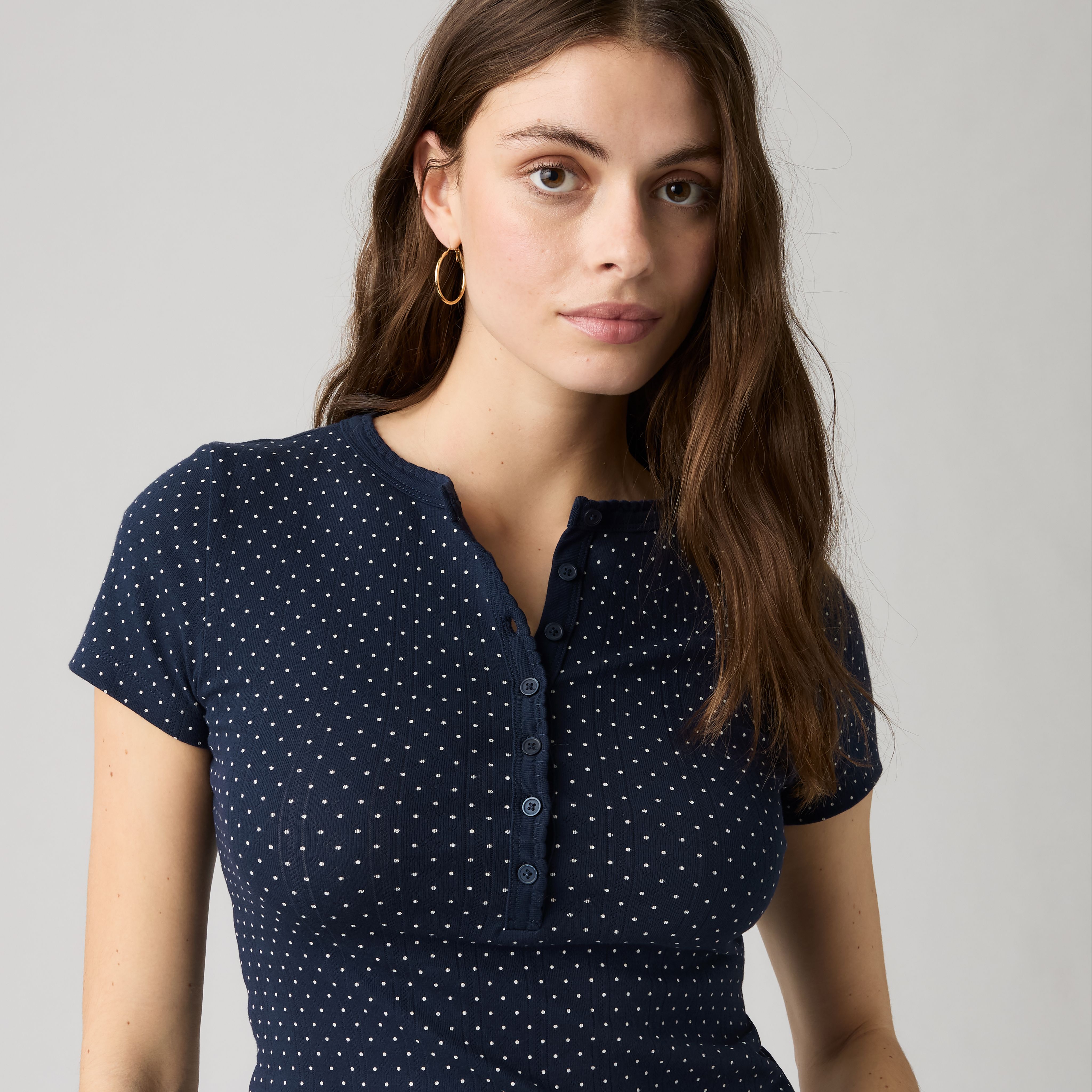 Dry Goods Pointelle Short-Sleeve Henley 2
