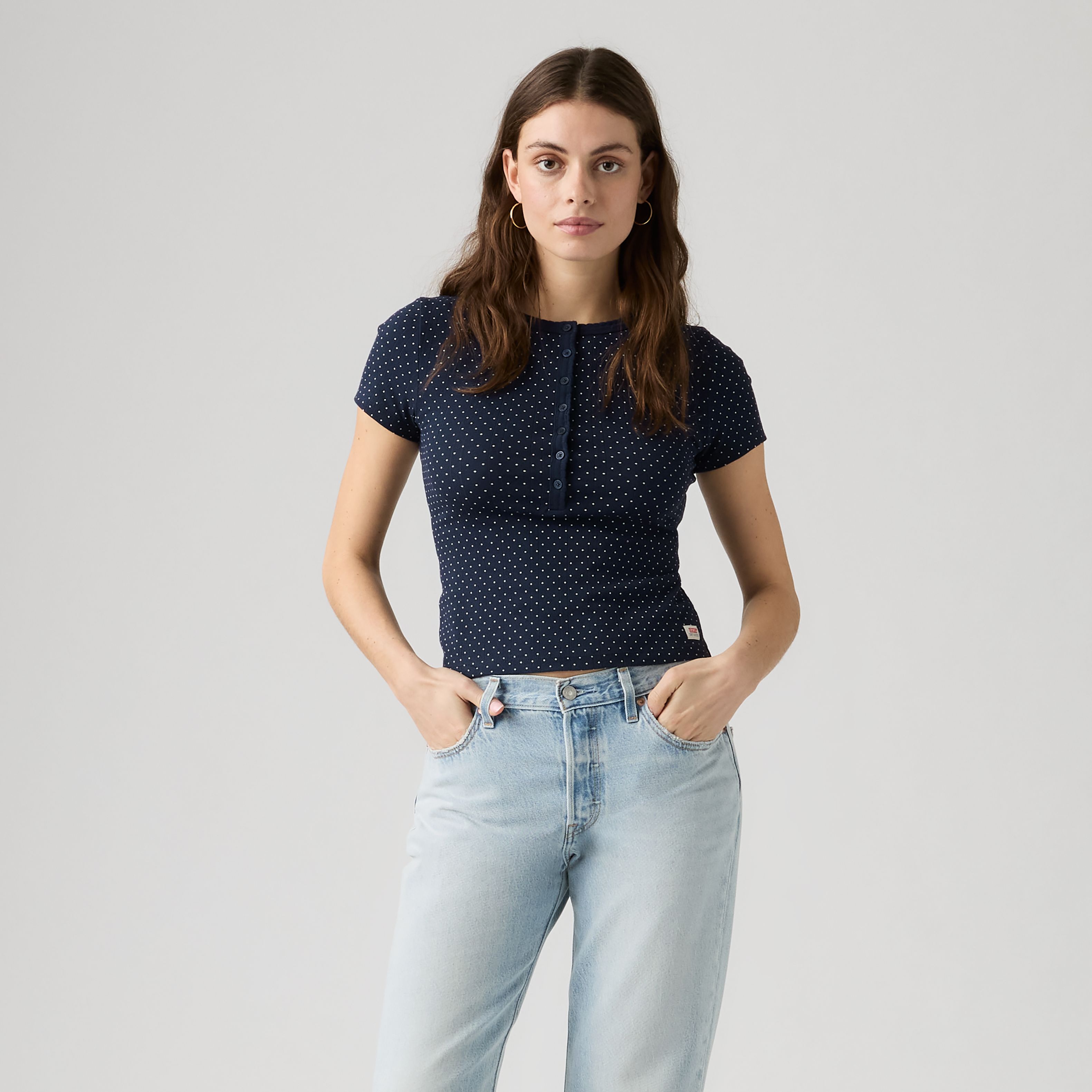 Dry Goods Pointelle Short-Sleeve Henley 3