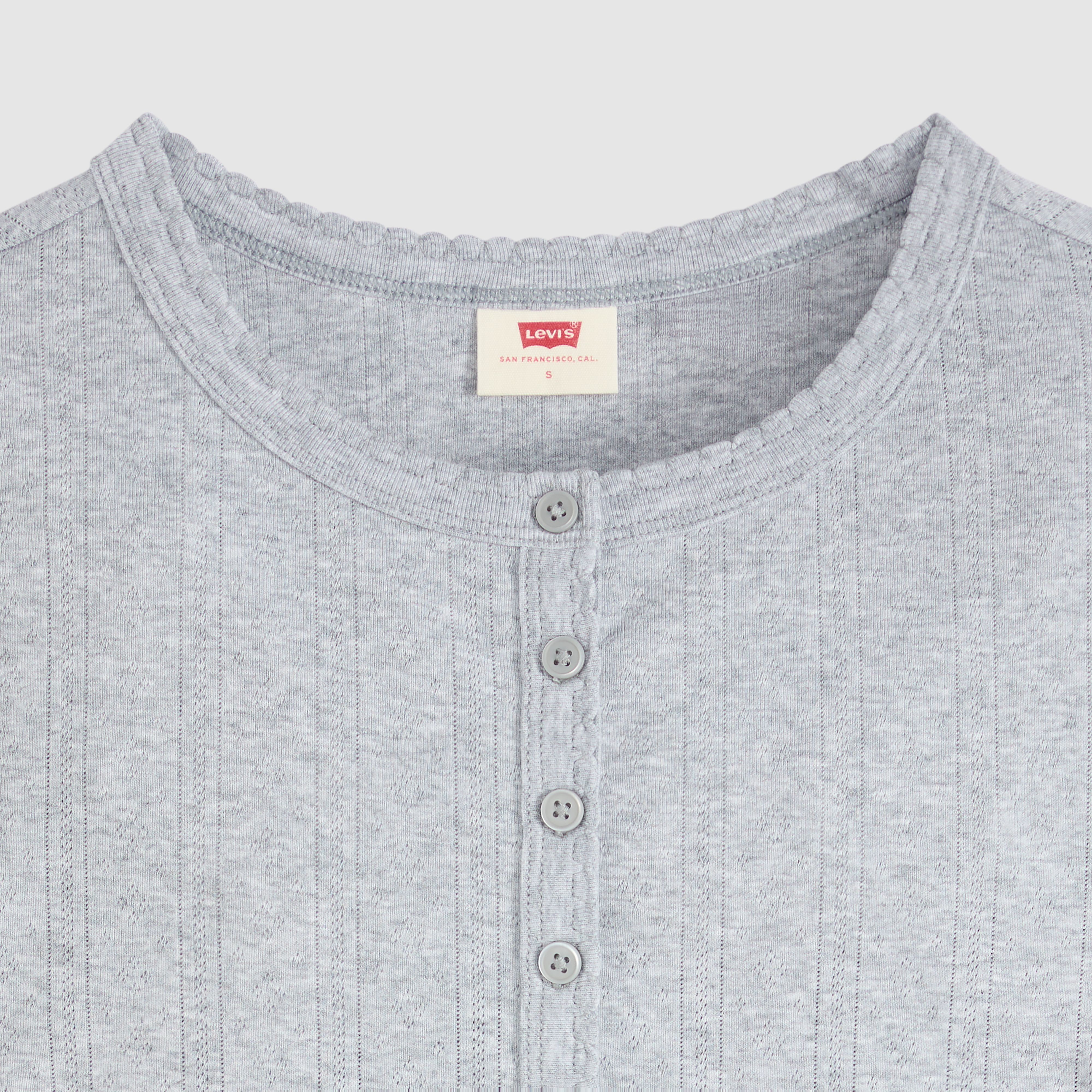 Dry Goods Pointelle Short-Sleeve Henley 6