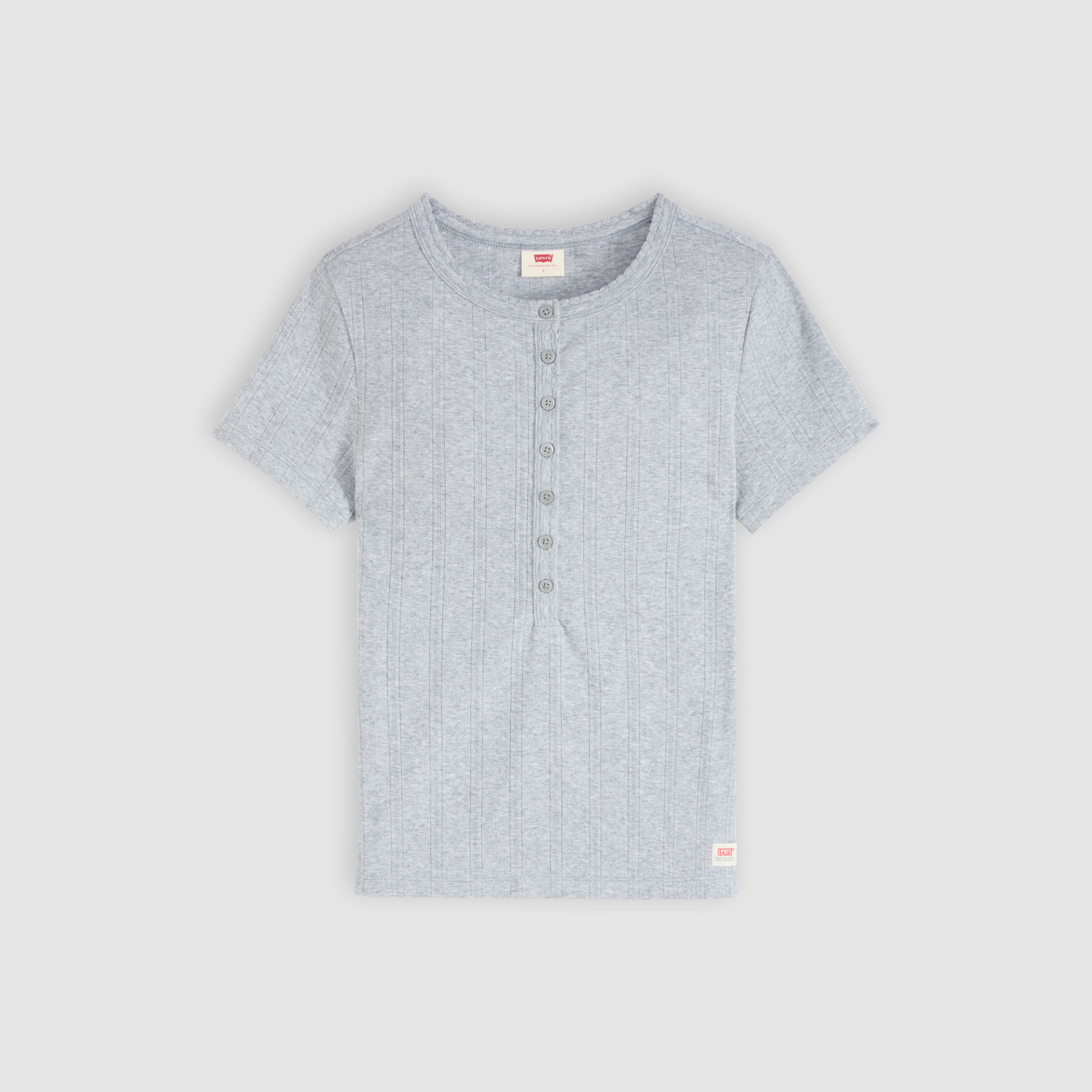 Dry Goods Pointelle Short-Sleeve Henley 5