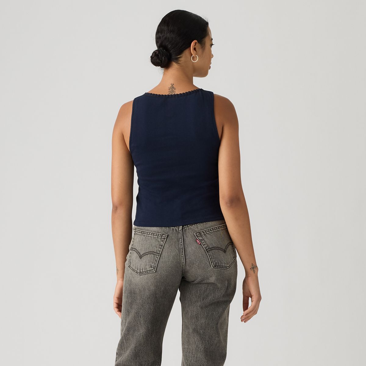 Dry Goods Pointelle Lace Tank — Navy Blazer - Blue