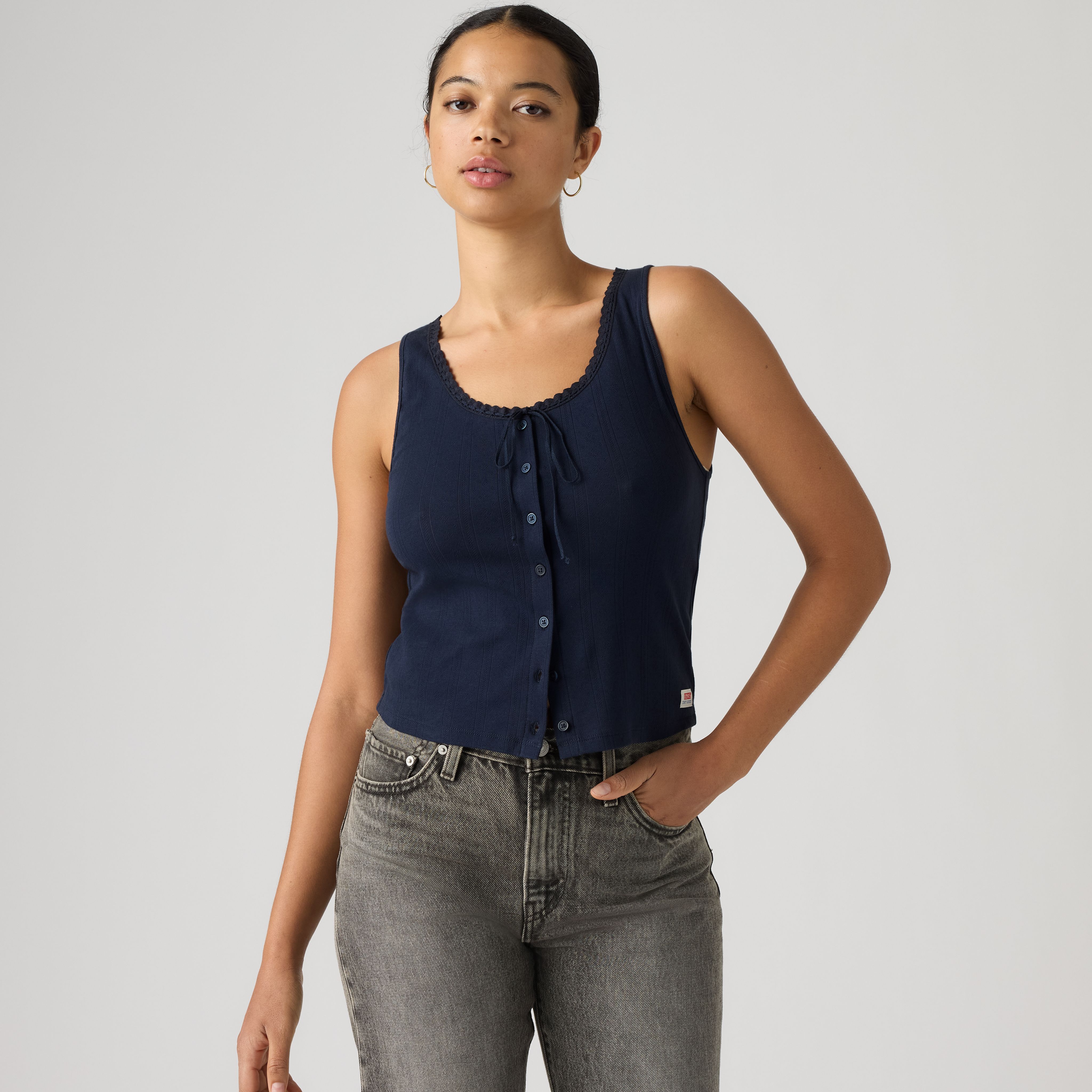 Dry Goods Pointelle Lace Tank Top 1