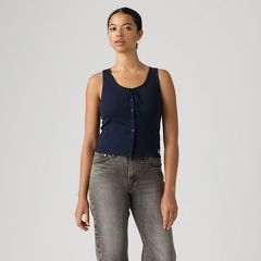 Dry Goods Pointelle Lace Tank — Navy Blazer - Blue 3