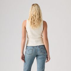 Dry Goods Pointelle Lace Tank — Egret - White 4