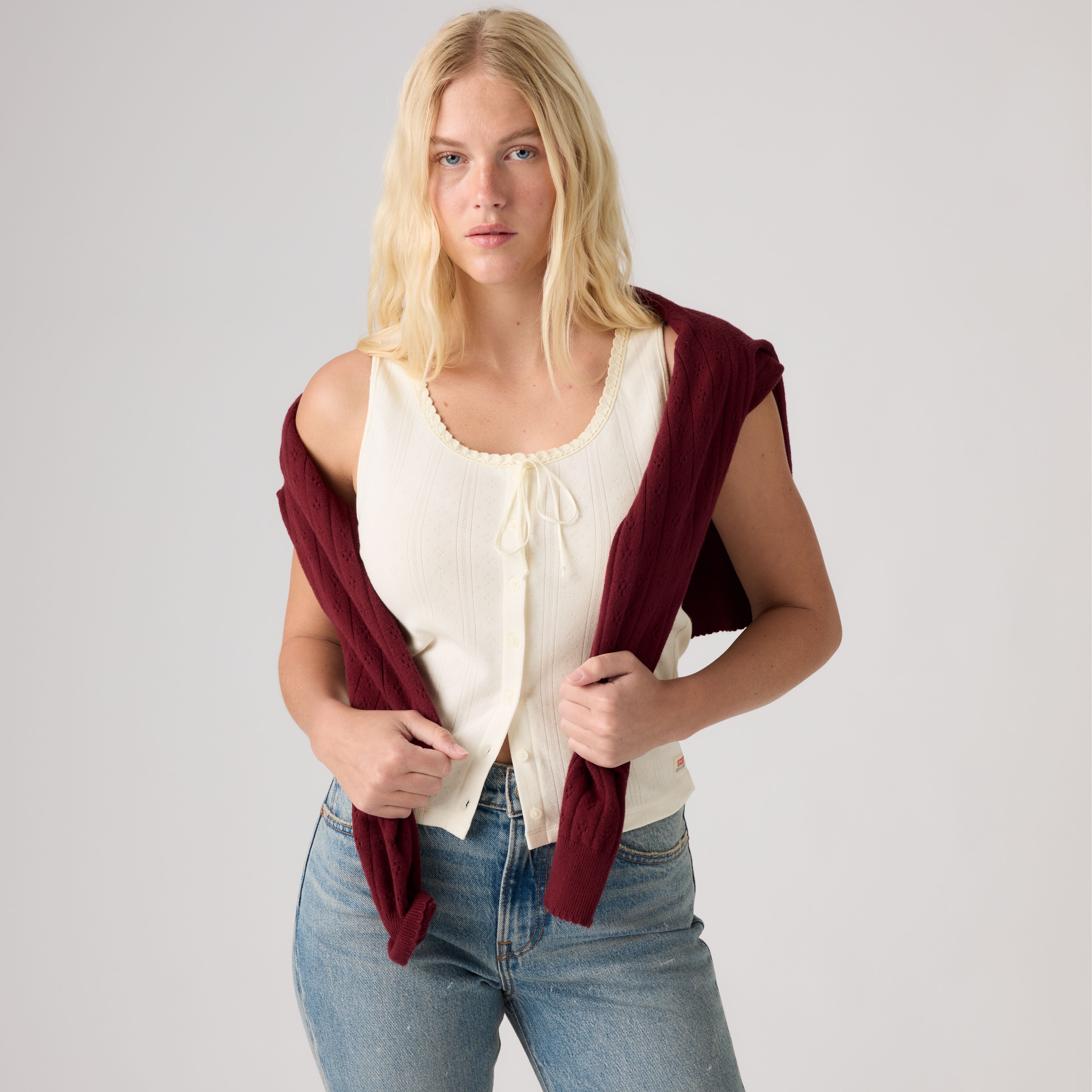Levi's® Dry Goods Pointelle Lace Tank Top 1