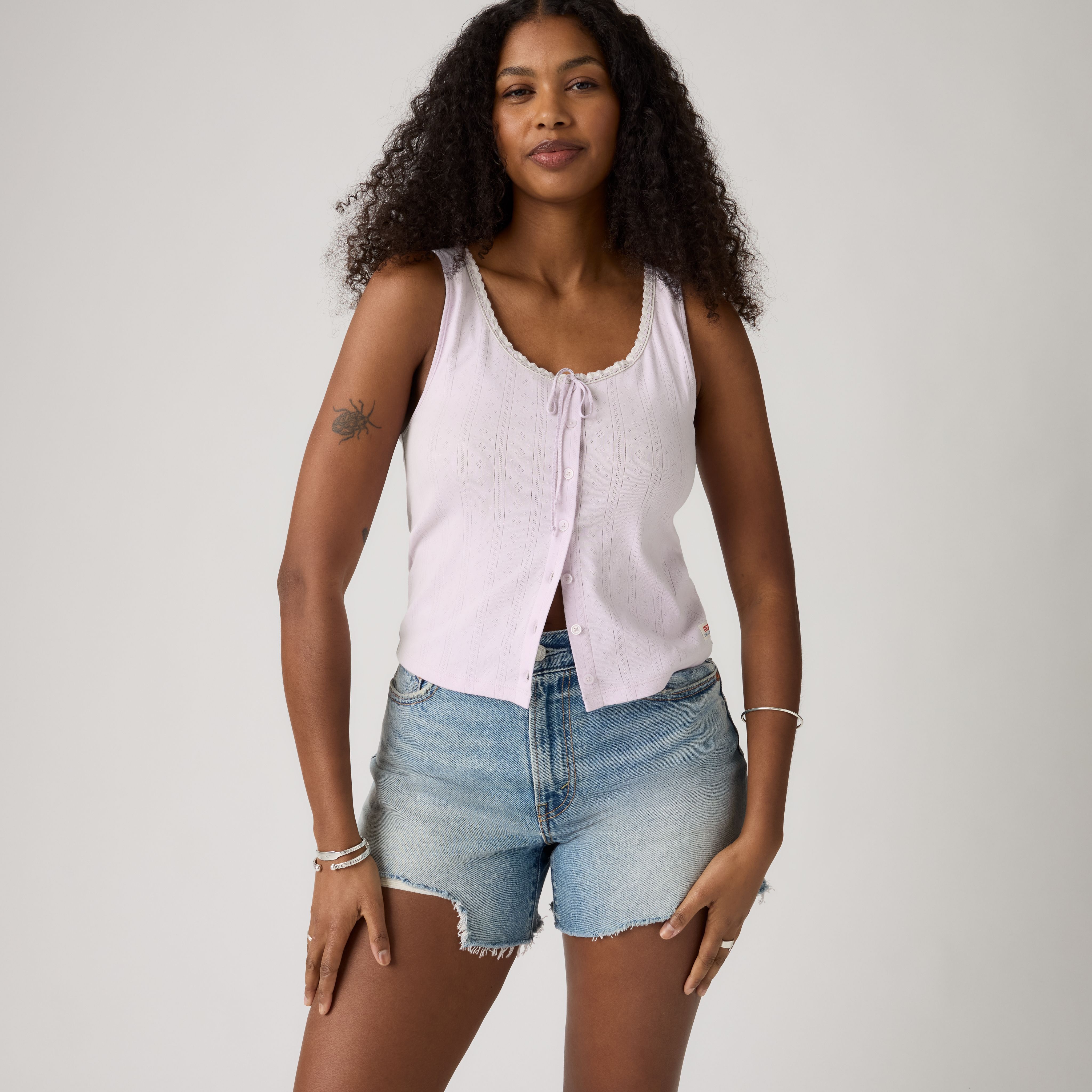 Dry Goods Pointelle Lace Tank Top 1