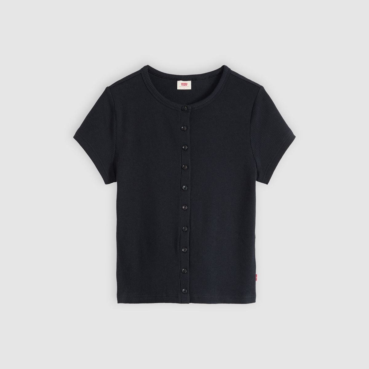 Rory Button-Through Short Sleeve Shirt — Anthracite Night - Black