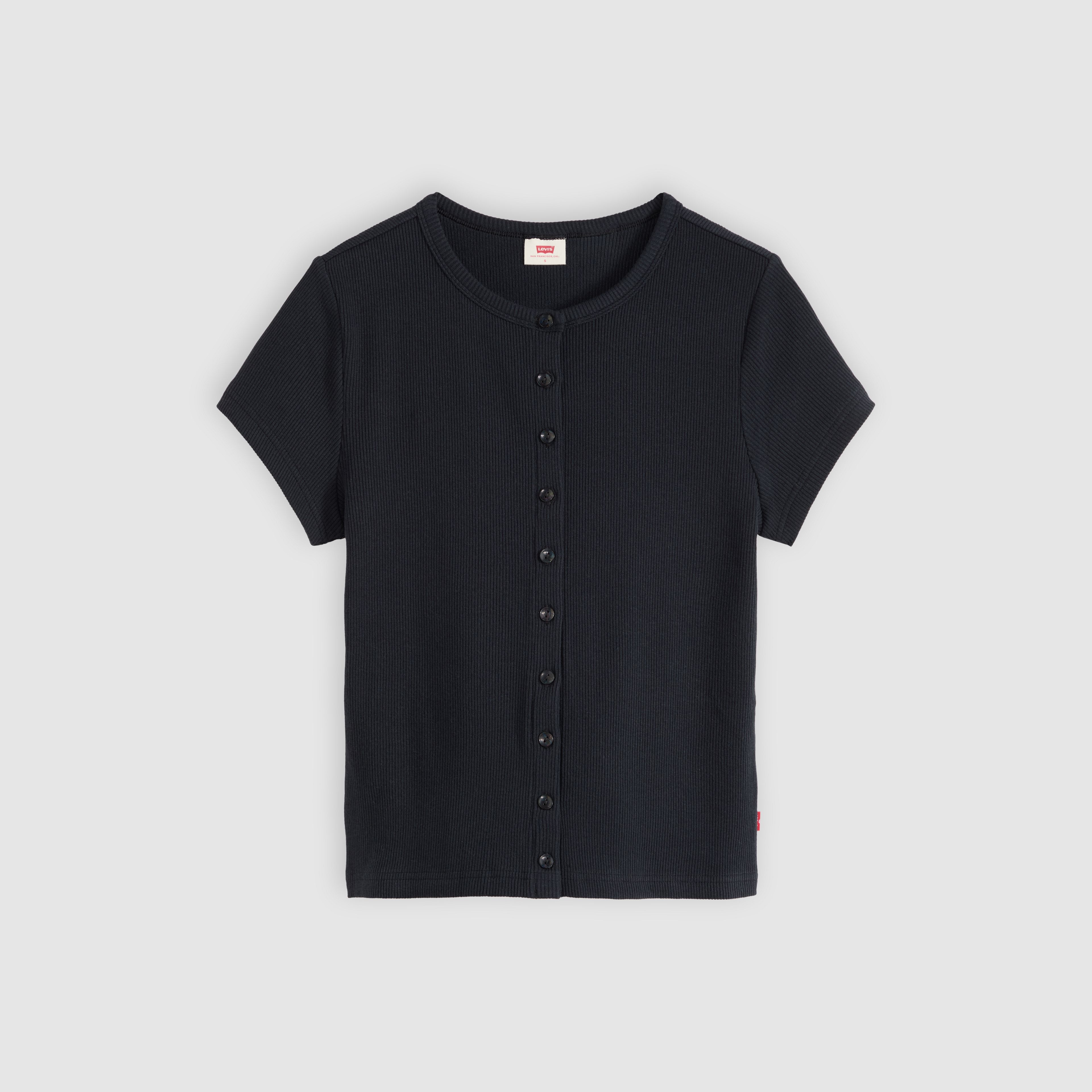 Rory Button Short-Sleeve Top