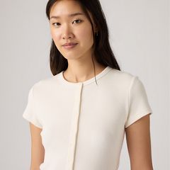 Rory Button-Through Short Sleeve Shirt — Egret - White 2