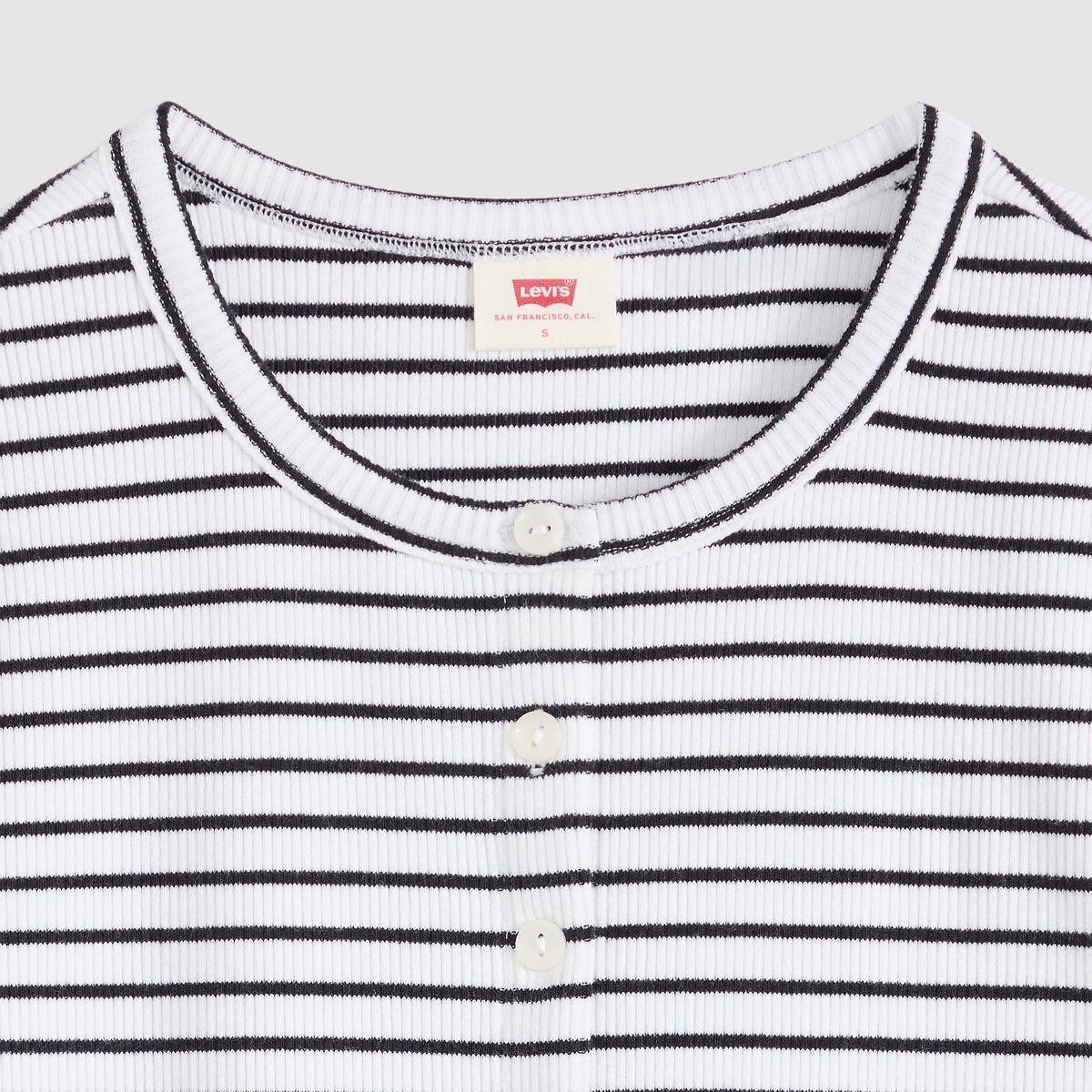 Rory Button-Through Short Sleeve Shirt — May Stripe Bright White - White