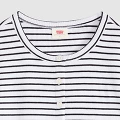Rory Button-Through Short Sleeve Shirt — May Stripe Bright White - White 6