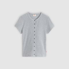 Rory Button-Through Short Sleeve Shirt — Silver Heather Gray - Grey 5