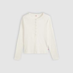 Essential Long-Sleeve Henley — Egret - White 5
