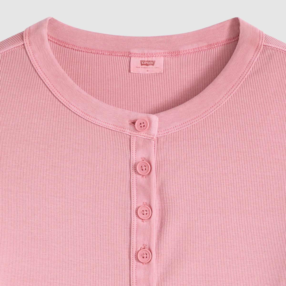 Essential Long-Sleeve Henley — Garment Dye Tameless Rose - Pink