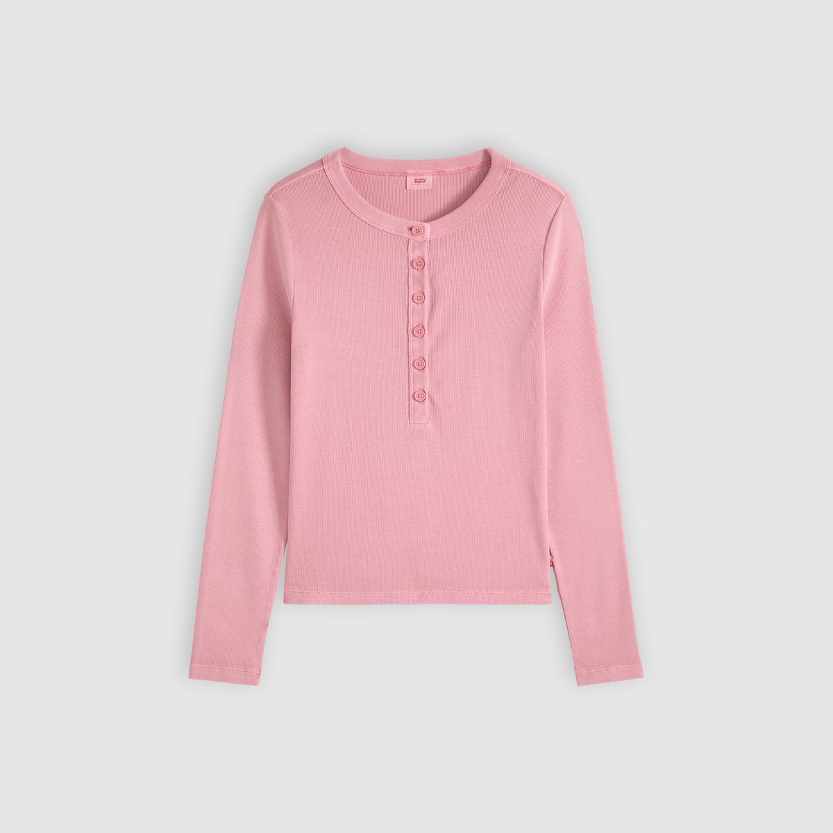 Essential Long-Sleeve Henley — Garment Dye Tameless Rose - Pink