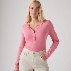 Essential Long-Sleeve Henley — Garment Dye Tameless Rose - Pink 1