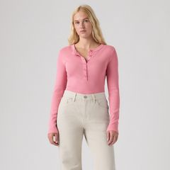 Essential Long-Sleeve Henley — Garment Dye Tameless Rose - Pink 3