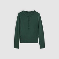 Essential Long-Sleeve Henley — Garment Dye Pine Grove - Green 5