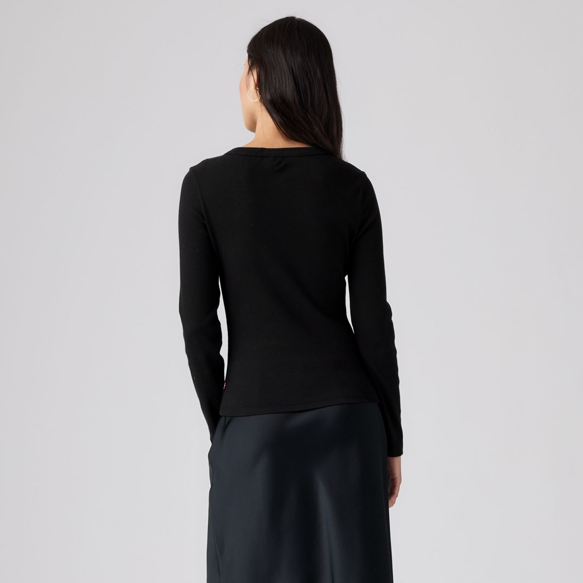 Essential Long-Sleeve Henley — Anthracite Night - Black