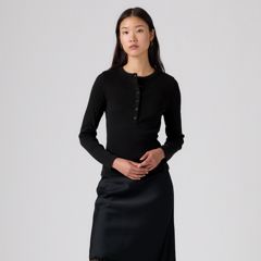 Essential Long-Sleeve Henley — Anthracite Night - Black 3