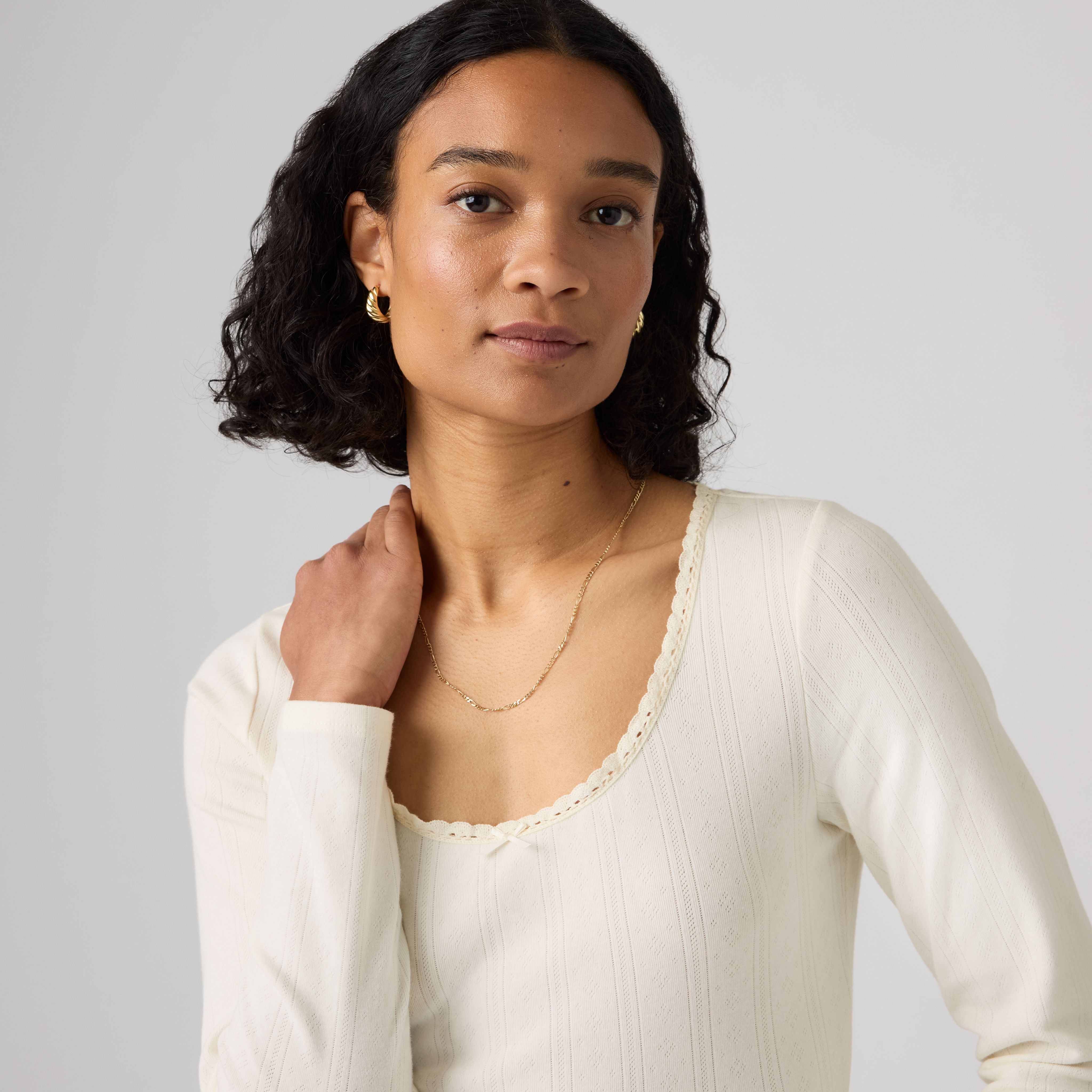 Dry Goods Pointelle Lace Long-Sleeve Top 2