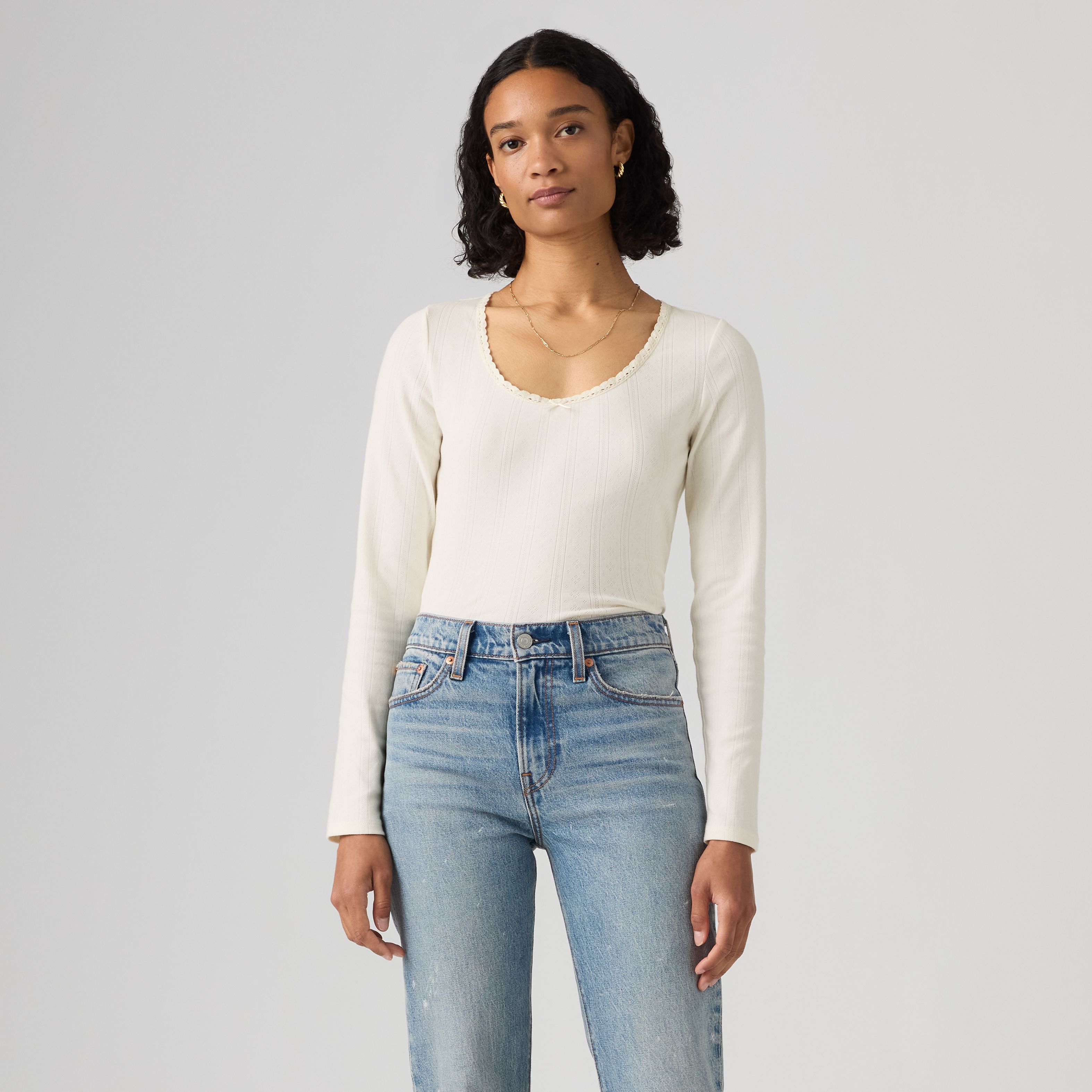 Dry Goods Pointelle Lace Long-Sleeve Top 3