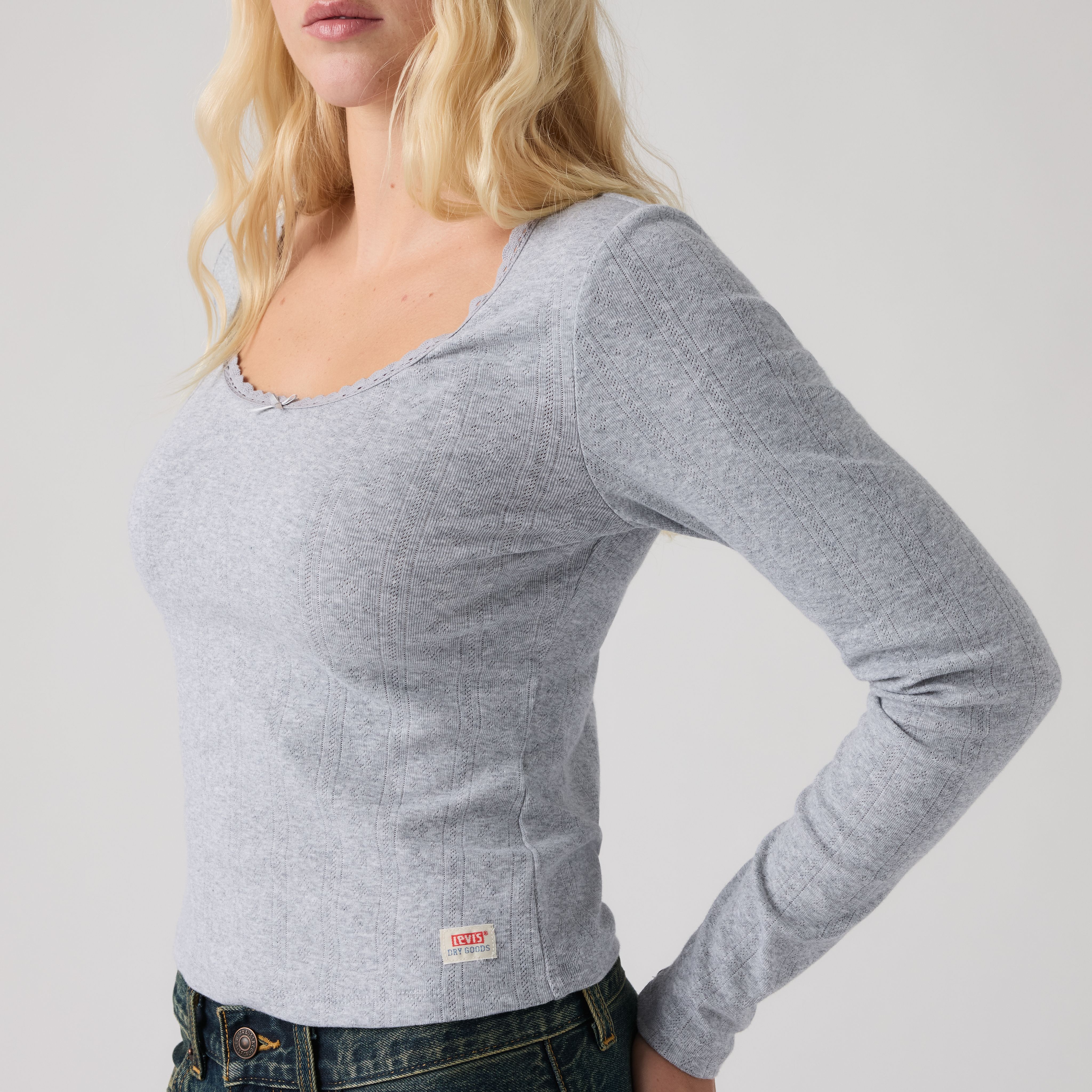Dry Goods Pointelle Lace Long-Sleeve Top 2