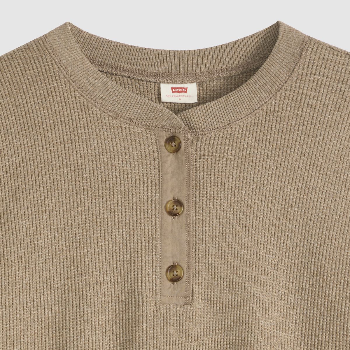 Dry Goods Relaxed Long-Sleeve Henley — Taupe Gray Heather - Brown