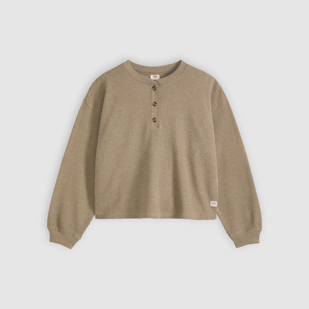 Dry Goods Relaxed Long-Sleeve Henley — Taupe Gray Heather - Brown