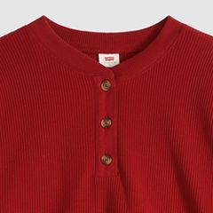 Dry Goods Relaxed Long-Sleeve Henley — Emboldened - Red 6