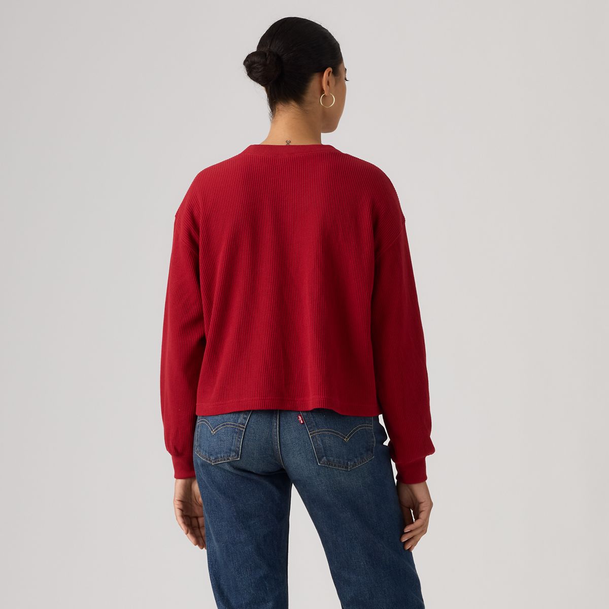 Dry Goods Relaxed Long-Sleeve Henley — Emboldened - Red