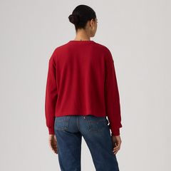 Dry Goods Relaxed Long-Sleeve Henley — Emboldened - Red 4