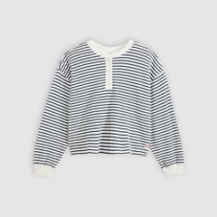 Dry Goods Relaxed Long-Sleeve Henley — Jane Stripe Navy Blazer - Blue 5
