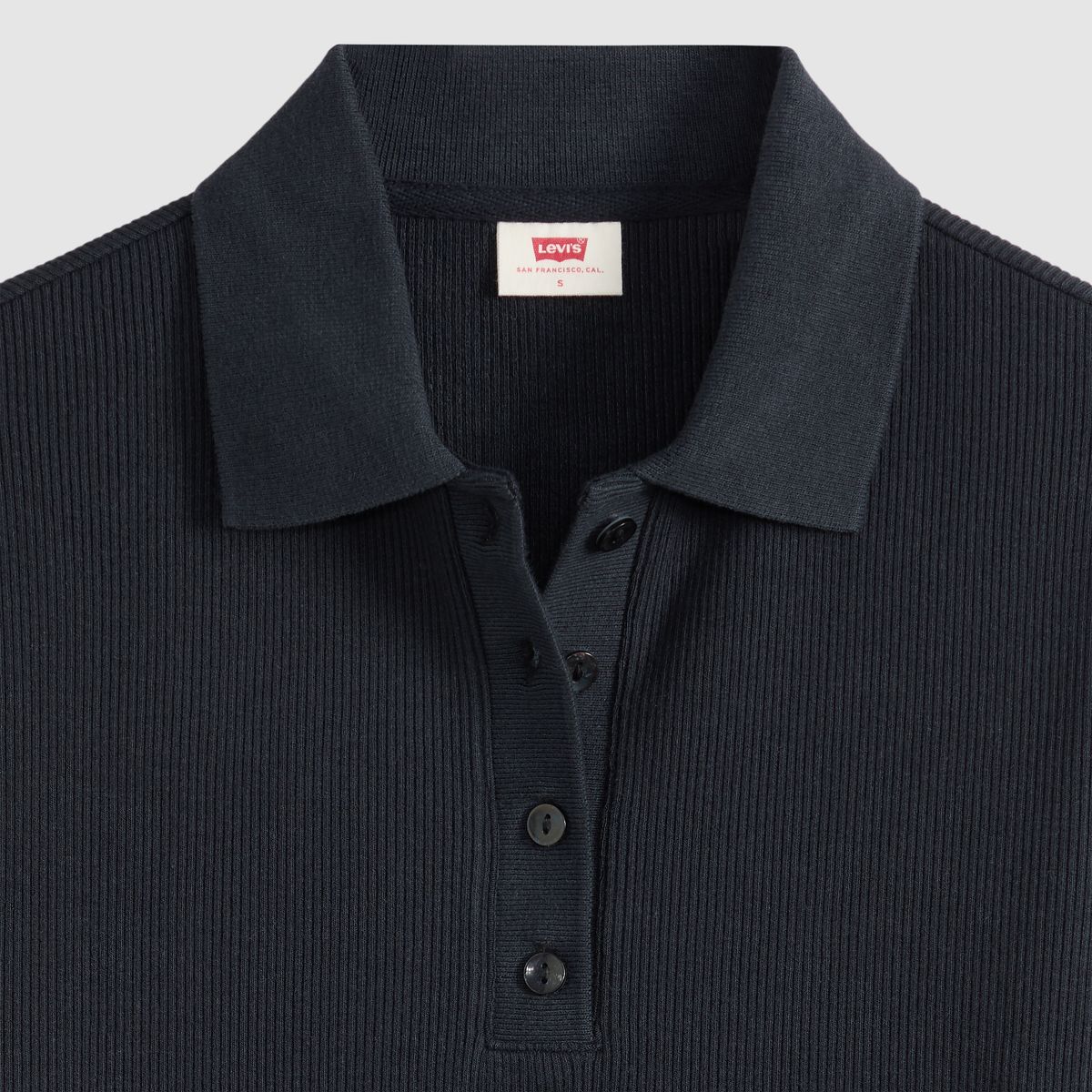 Rory Long-Sleeve Polo — Anthracite Night - Black