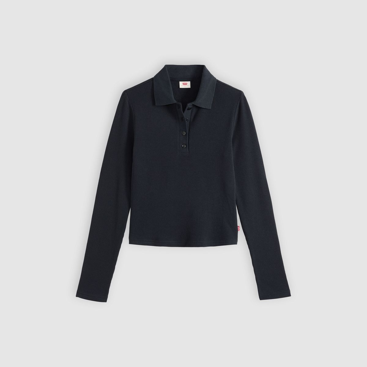 Rory Long-Sleeve Polo — Anthracite Night - Black
