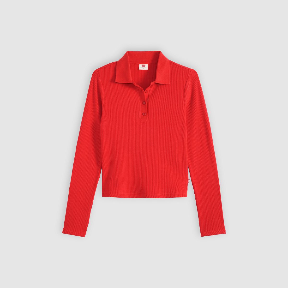 Rory Long-Sleeve Polo — True Red - Red