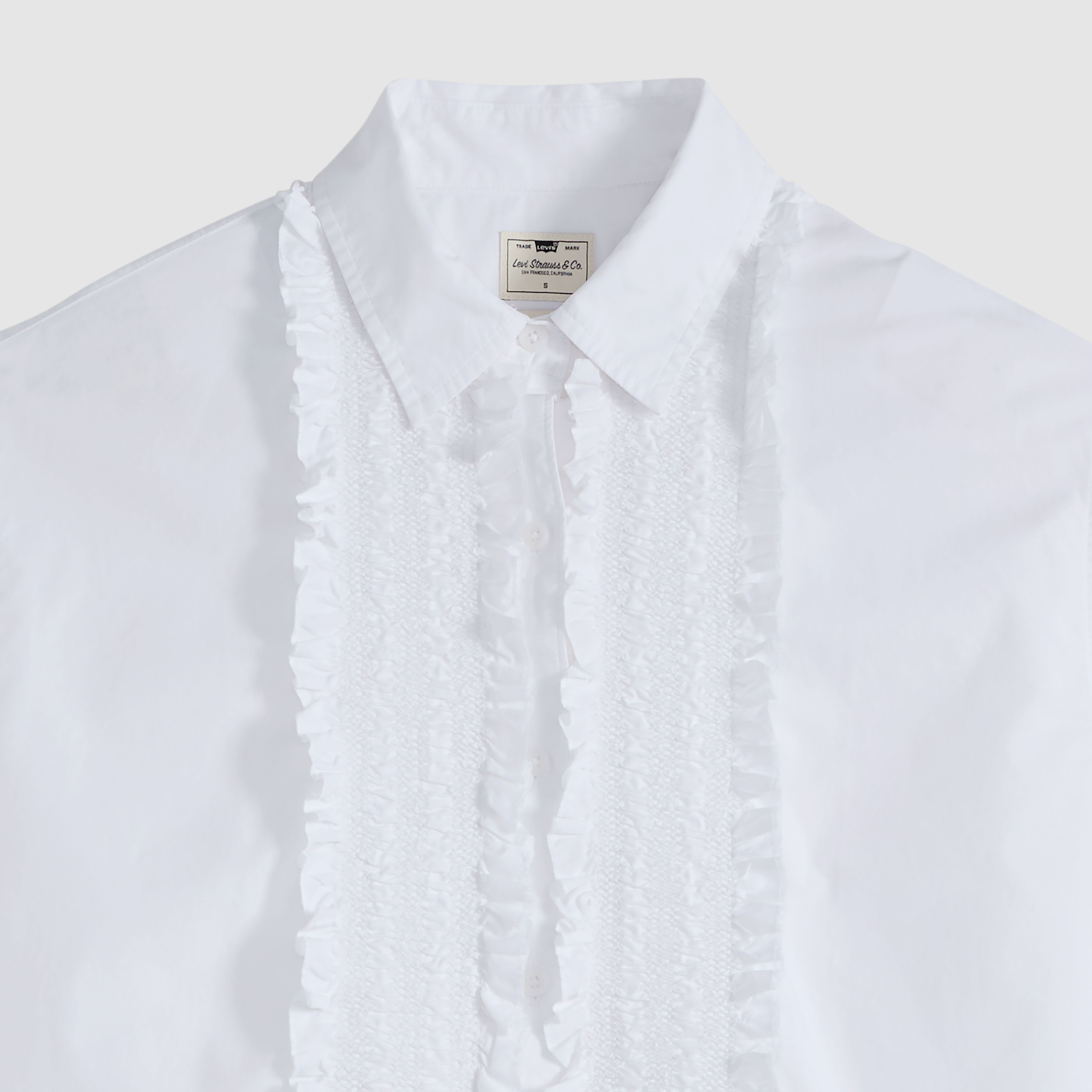 Harlie Boyfriend Tuxedo Ruffle Button Down Shirt 8