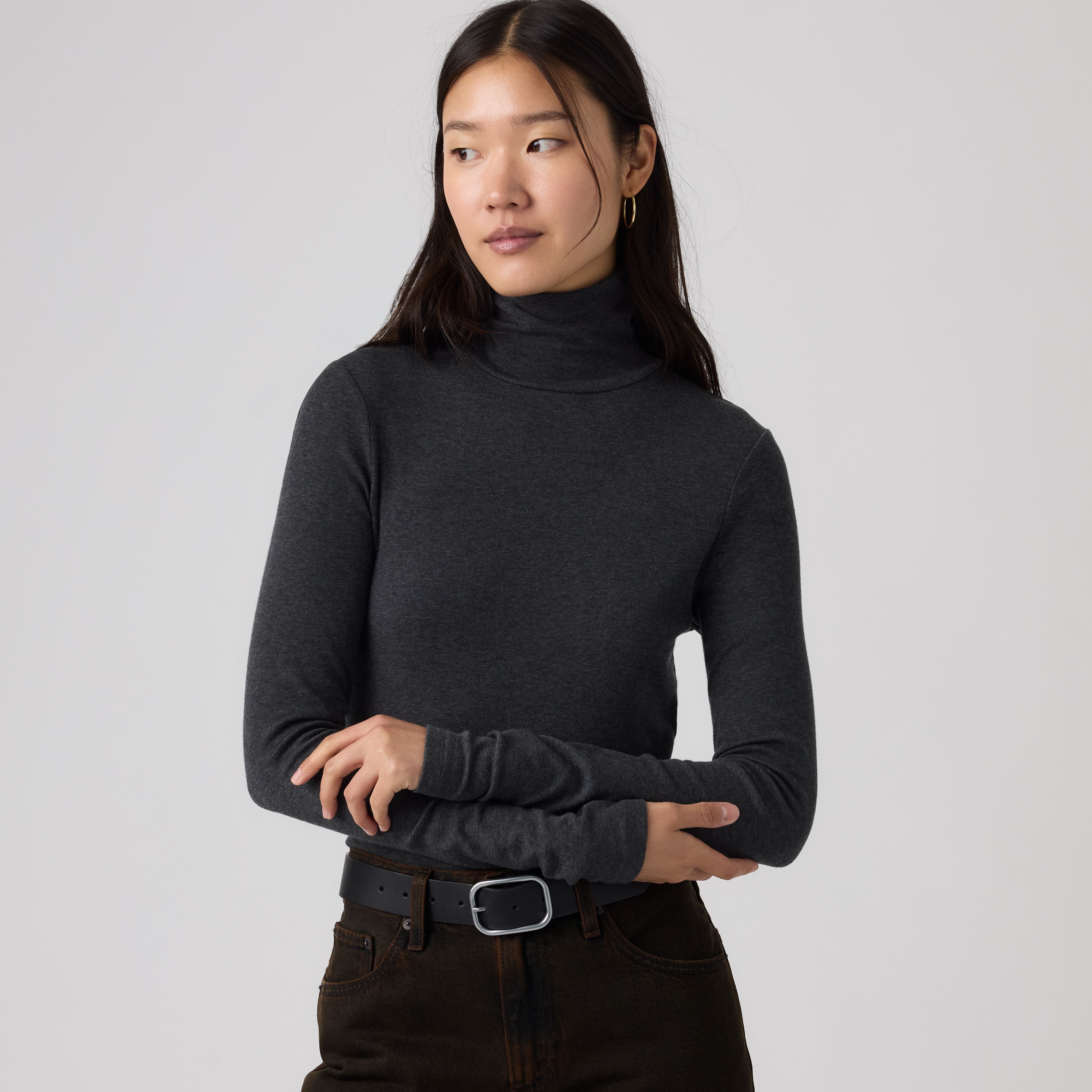 Mia Long-Sleeve Layering Turtleneck Tee 1