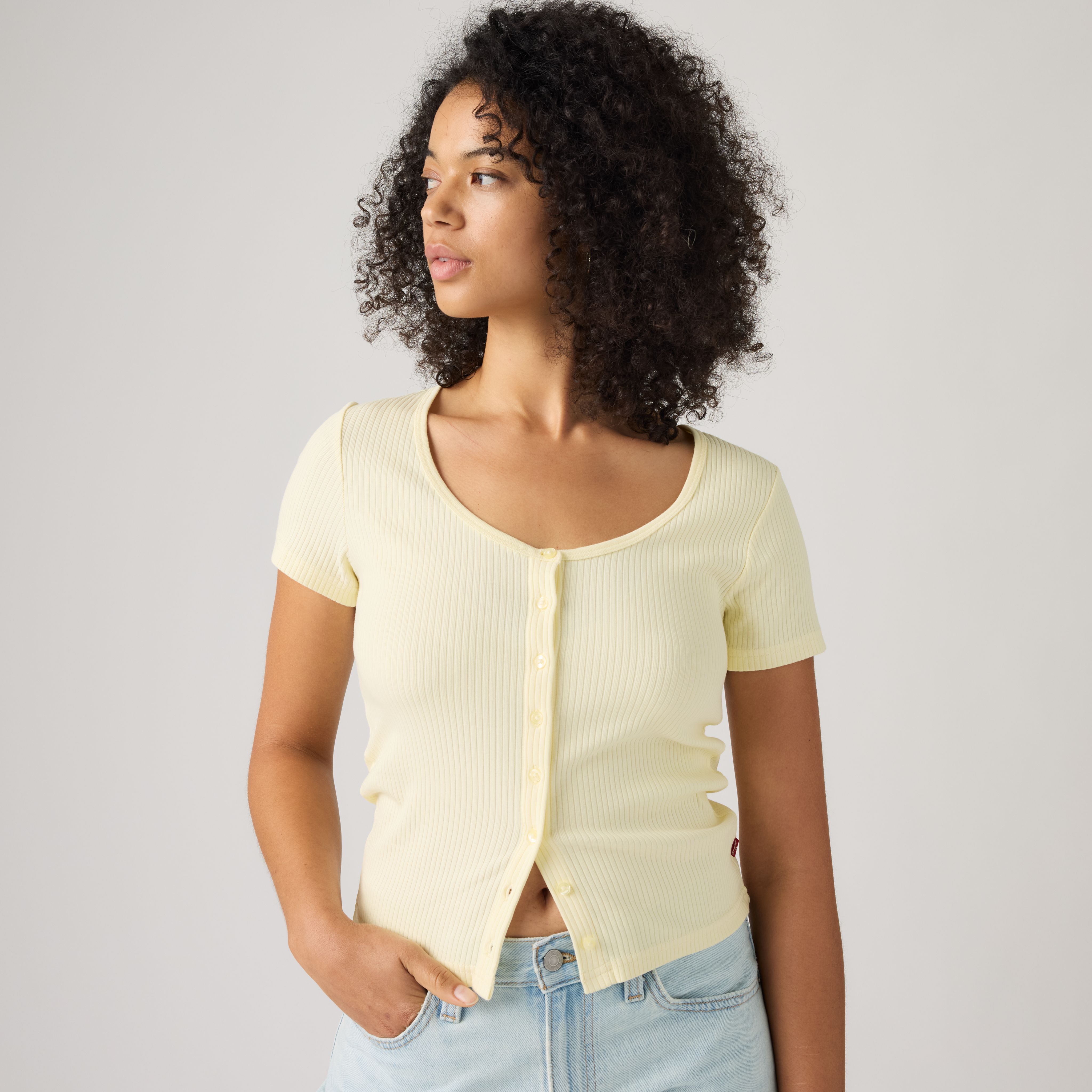 Austen Button-Up Short-Sleeve Top 1