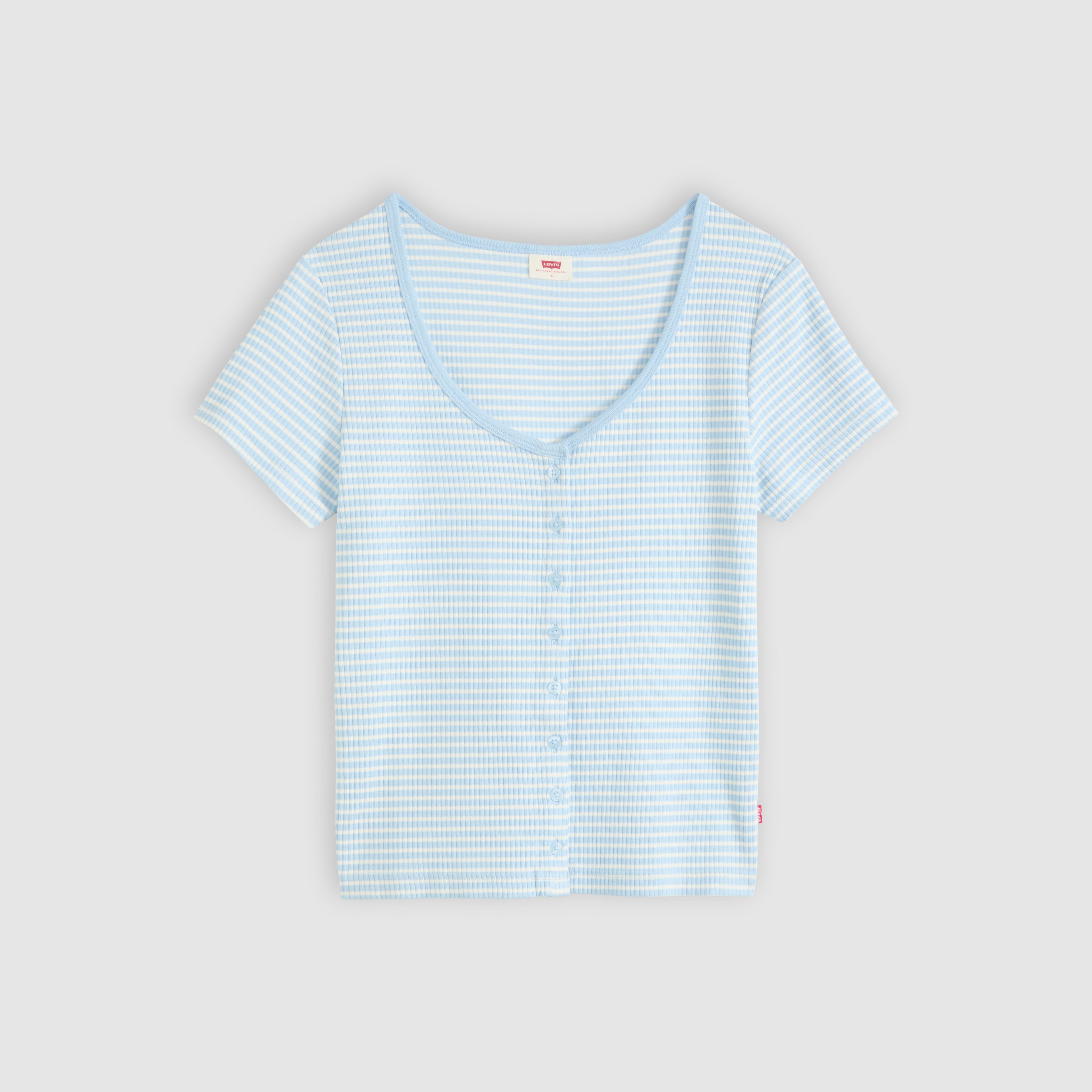 Austen Button-Up Short-Sleeve Top